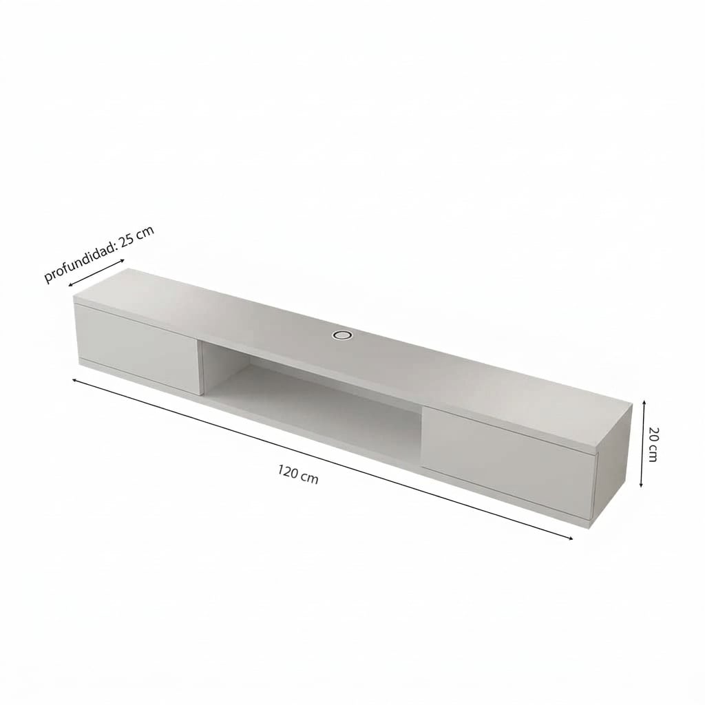 MESA DE TV MOVENDA MUEBLES CAMBARA 50' MOVENDA JALADOR CIRCULAR BLANCO - 6