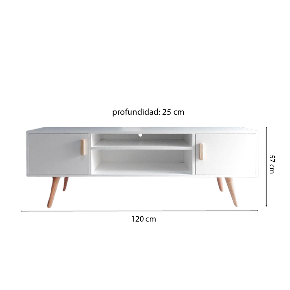 MESA DE TV MOVENDA MUEBLES TORRES 50' MOVENDA BLANCO - 7