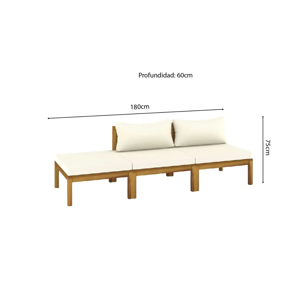 SET JUEGO TERRAZA MOVENDA MUEBLES PESCADOR 3 PERSONAS MARRON - 3