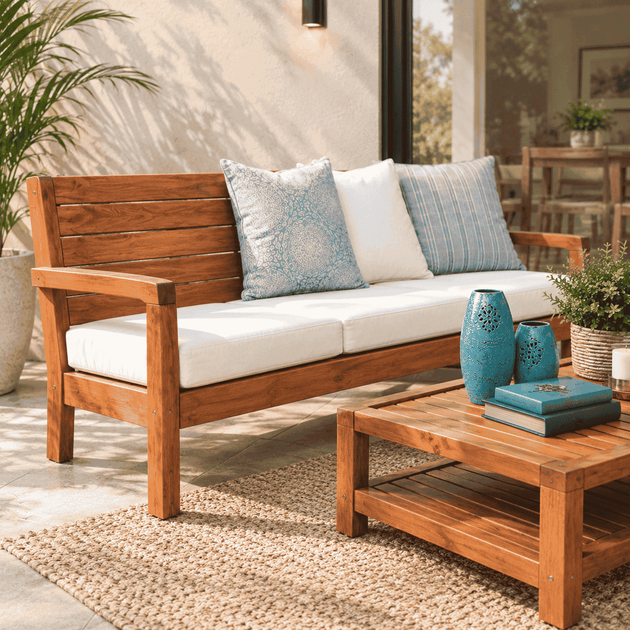 SET JUEGO TERRAZA MOVENDA MUEBLES HALCON 3 PERSONAS MESA MARRON - 2