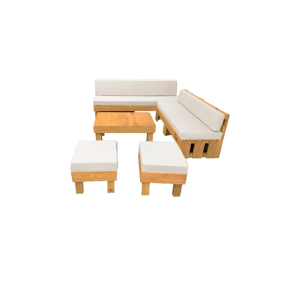 SET JUEGO TERRAZA MOVENDA MUEBLES FALCO 6 PERSONAS MESA MARRON - 3