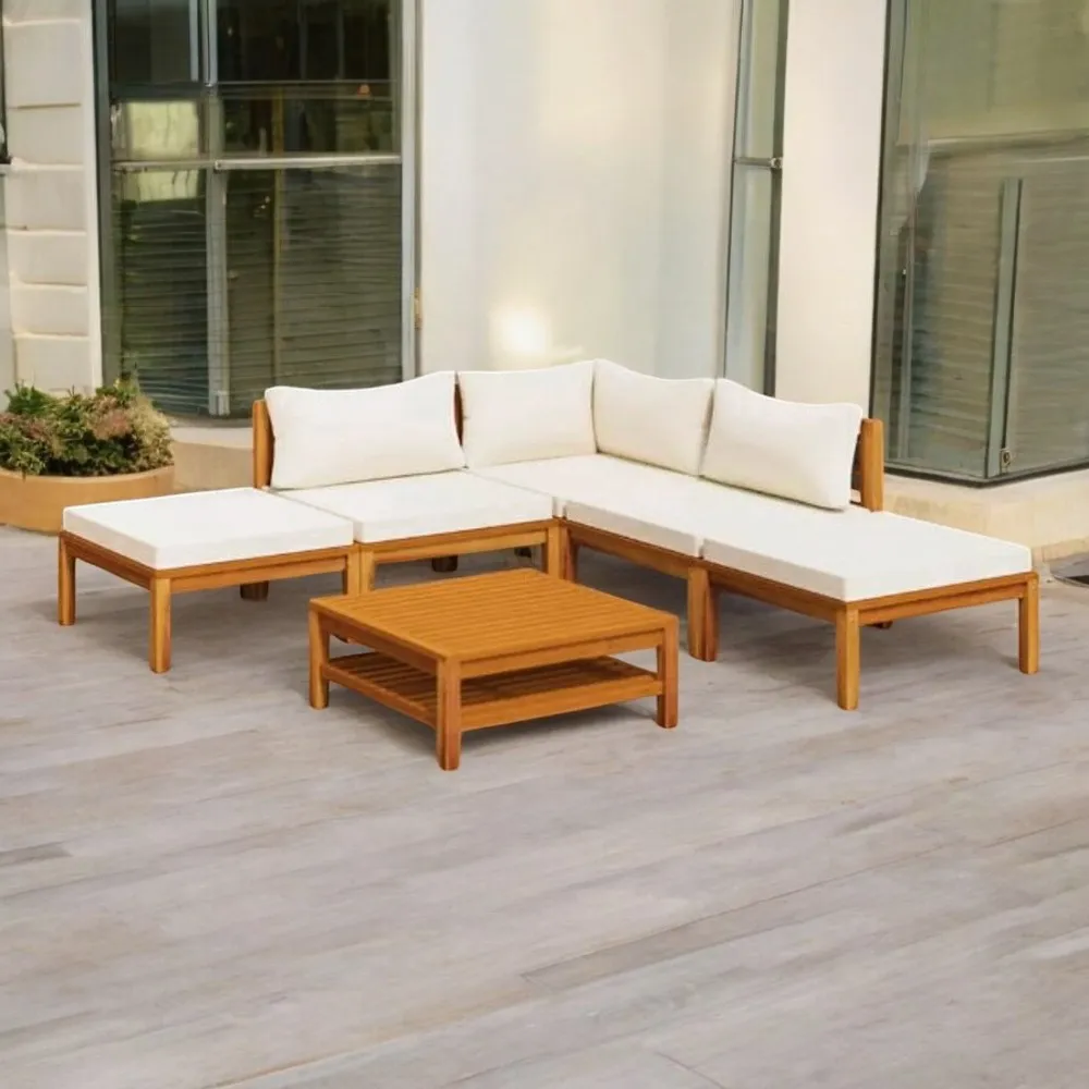 SET JUEGO TERRAZA MOVENDA MUEBLES ALCEDO 5 PERSONAS MESA MARRON - 1