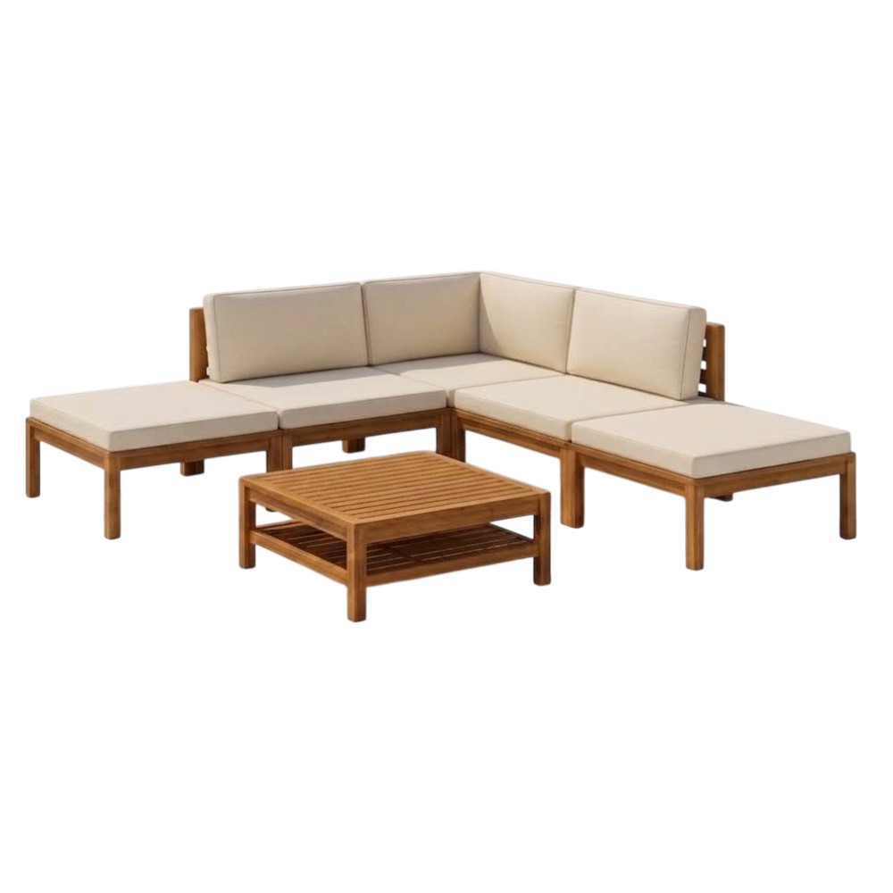 SET JUEGO TERRAZA MOVENDA MUEBLES ALCEDO 5 PERSONAS MESA MARRON - 6