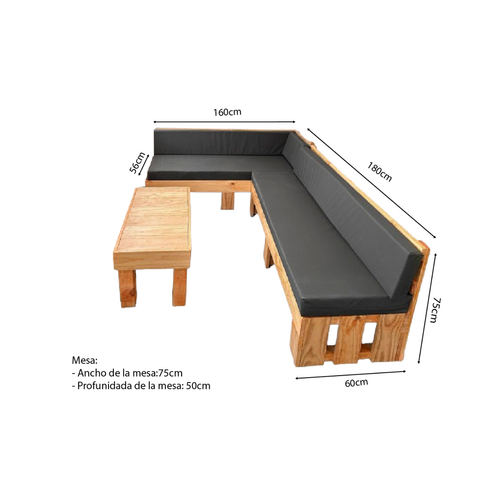 SET JUEGO TERRAZA MOVENDA MUEBLES MARTIN 5 PERSONAS MESA MARRON - 8