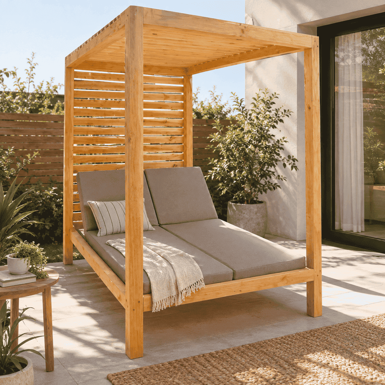 REPOSERA MOVENDA MUEBLES EMPERADOR MADERA PISCINA TECHO - 1