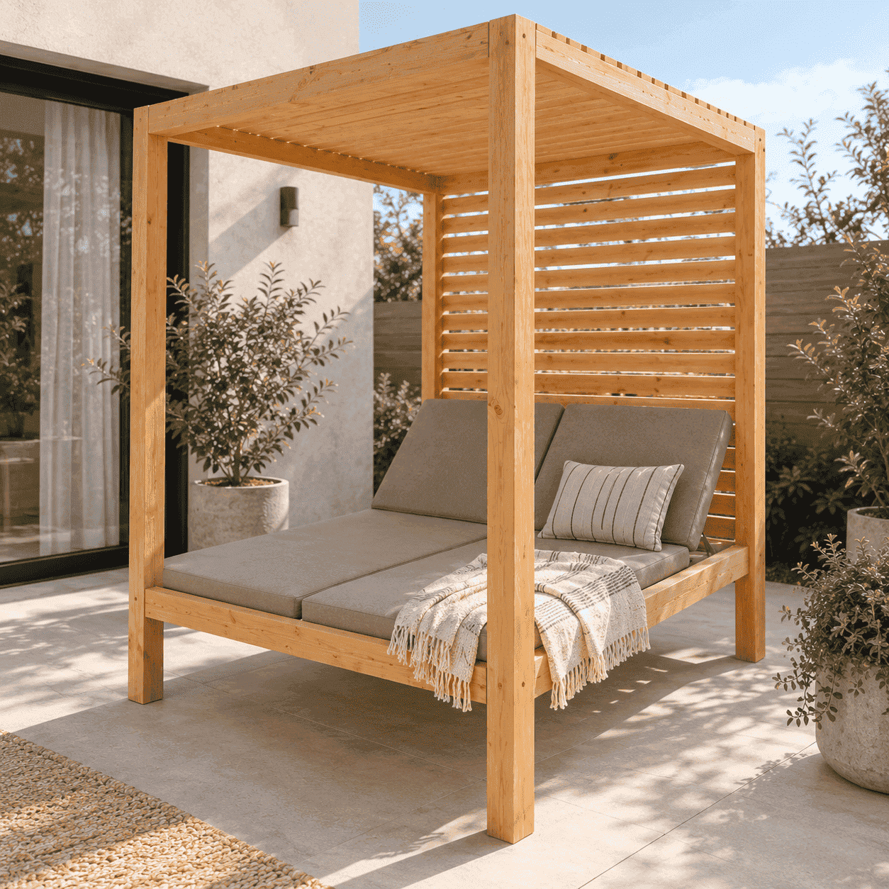 REPOSERA MOVENDA MUEBLES EMPERADOR MADERA PISCINA TECHO - 2