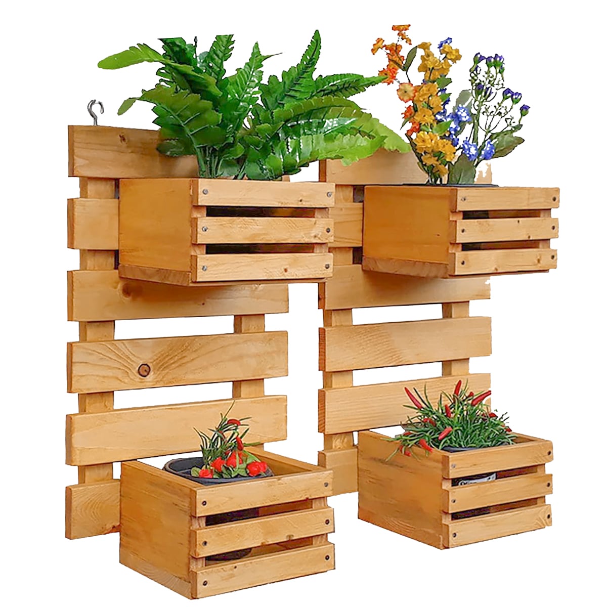 MACETERO MOVENDA MUEBLES CARMIN MADERA DOBLE - 6