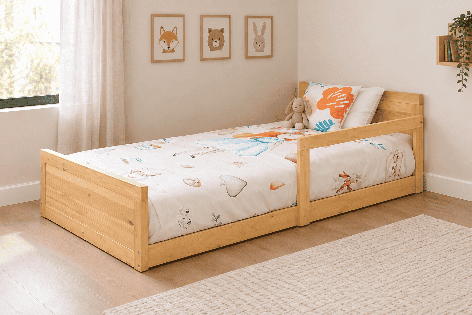CAMA MOVENDA MUEBLES SULAY MADERA MONTESSORI PLAZA Y MEDIA - 1