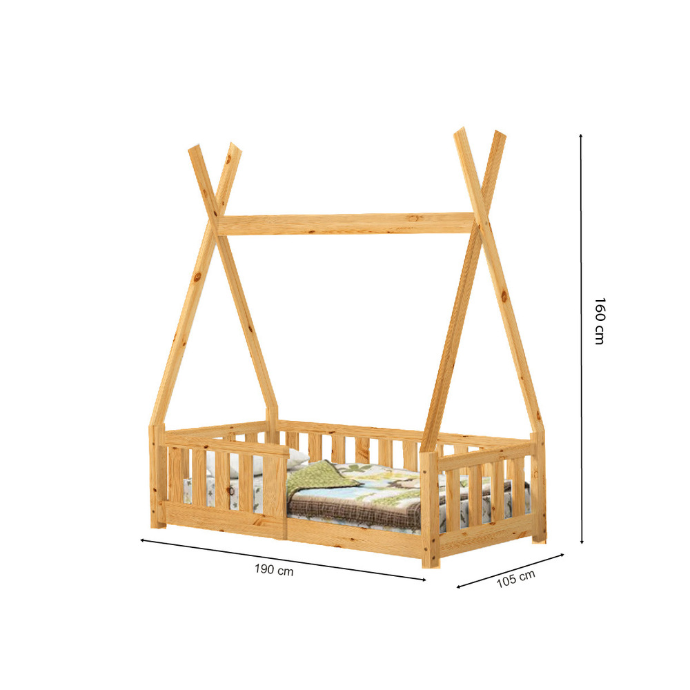CAMA MOVENDA MUEBLES AMARU MADERA MONTESSORI PLAZA Y MEDIA - 6