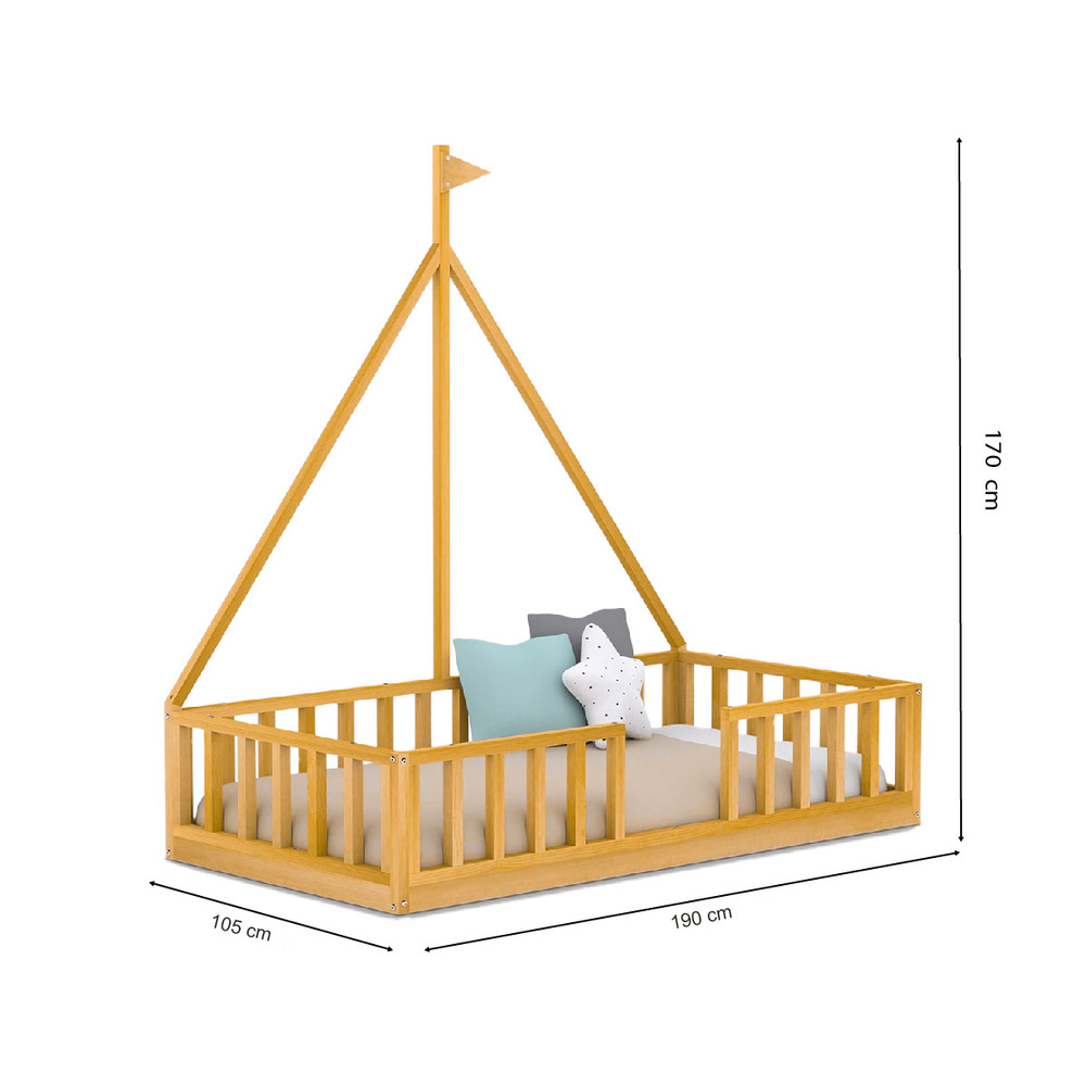 CAMA MOVENDA MUEBLES NINA MADERA MONTESSORI PLAZA Y MEDIA - 6
