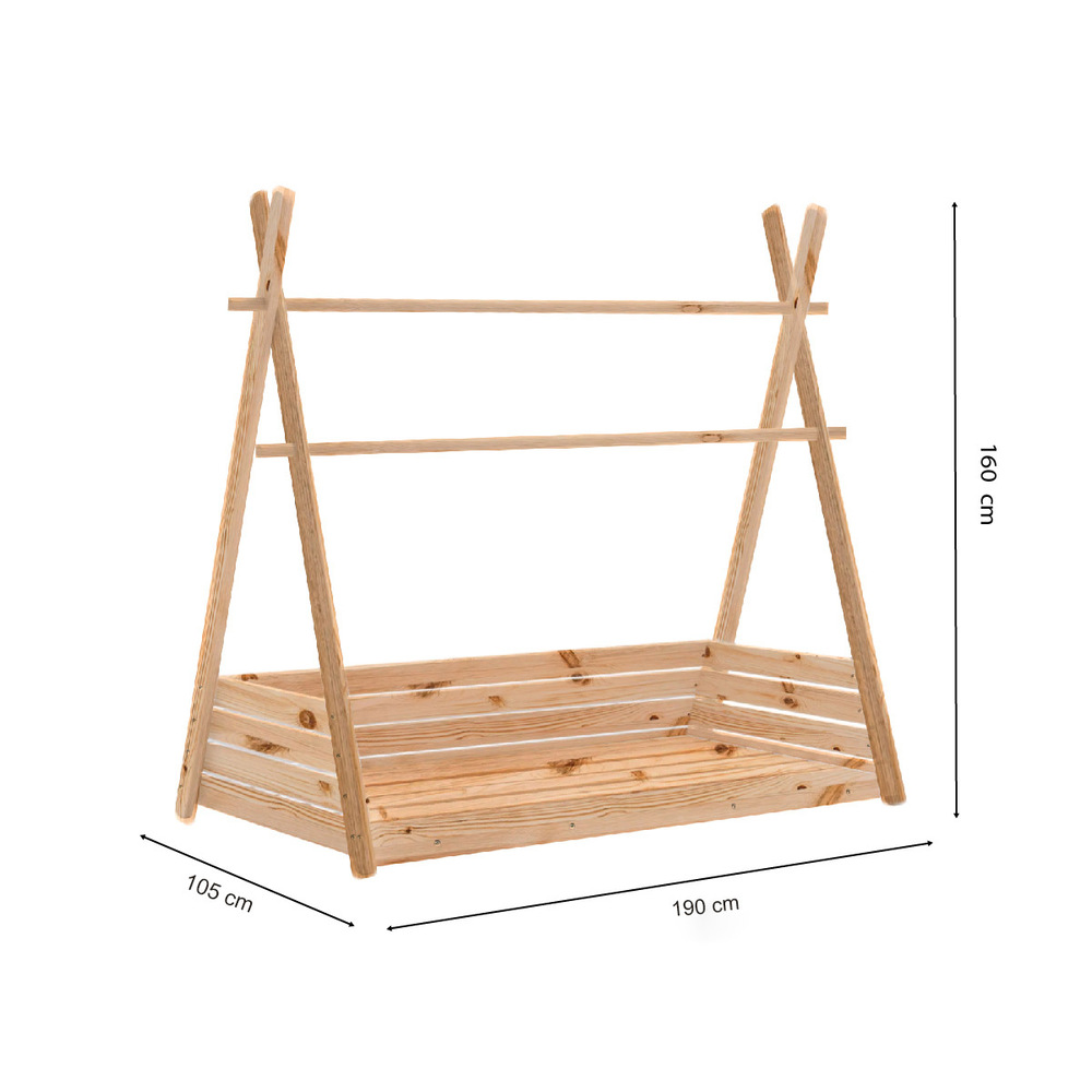 CAMA MOVENDA MUEBLES KUSI MADERA MONTESSORI PLAZA Y MEDIA - 5