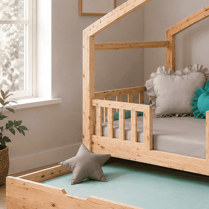 CAMA MOVENDA MUEBLES ANKA MADERA MONTESSORI PLAZA Y MEDIA - 2