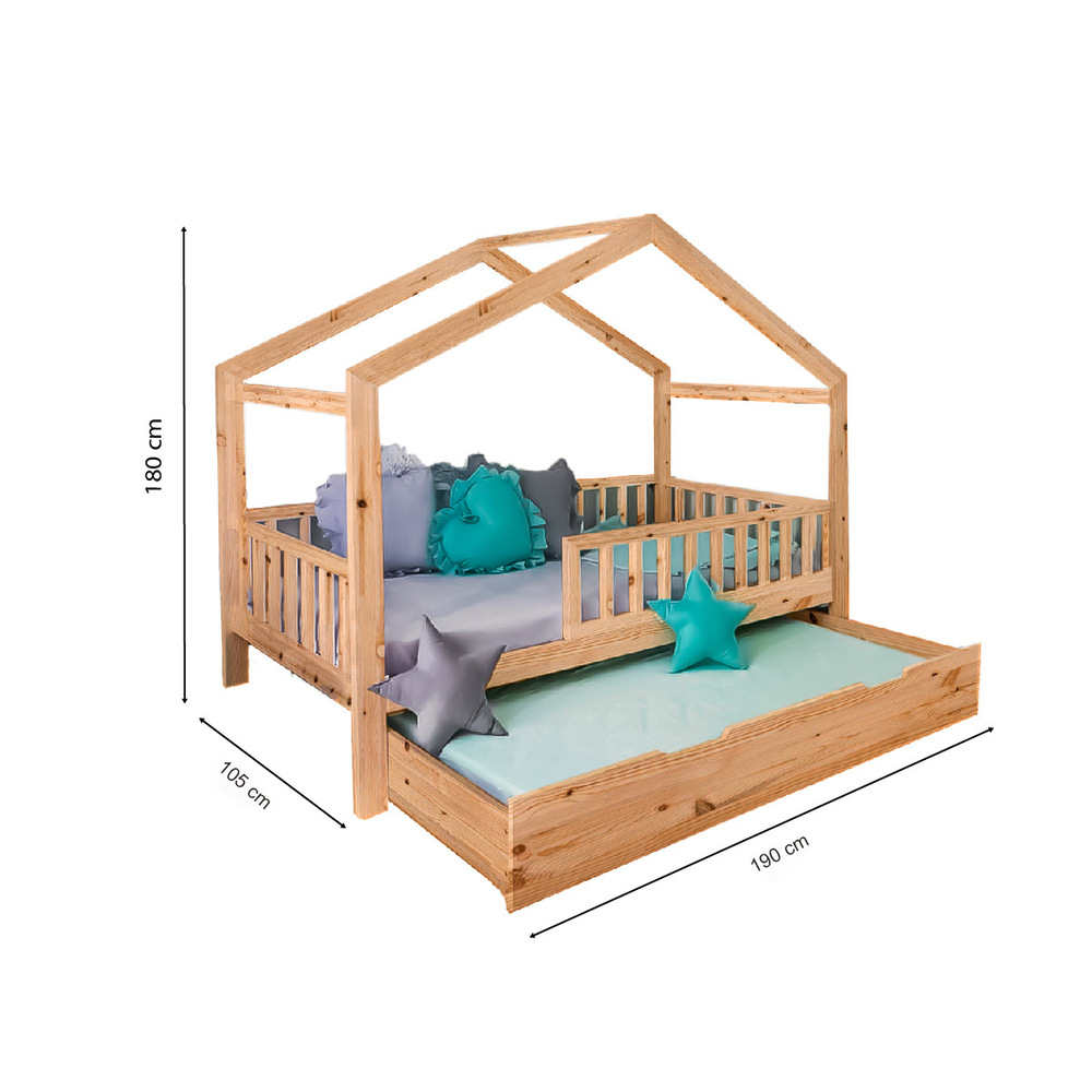 CAMA MOVENDA MUEBLES ANKA MADERA MONTESSORI PLAZA Y MEDIA - 6