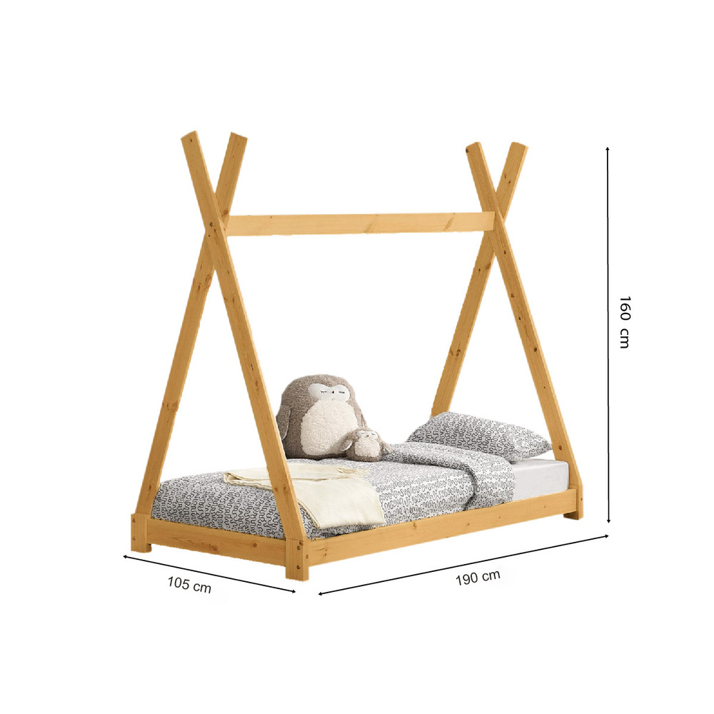 CAMA MOVENDA MUEBLES YURI MADERA MONTESSORI PLAZA Y MEDIA - 6