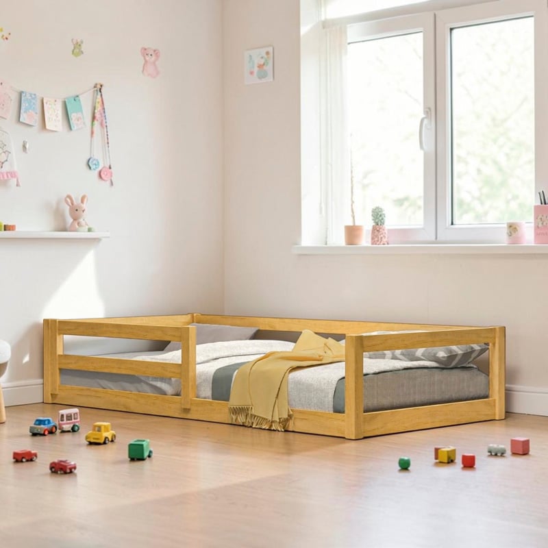 CAMA MONTESSORI DE MADERA INTI PLAZA Y MEDIA MOVENDA - 1