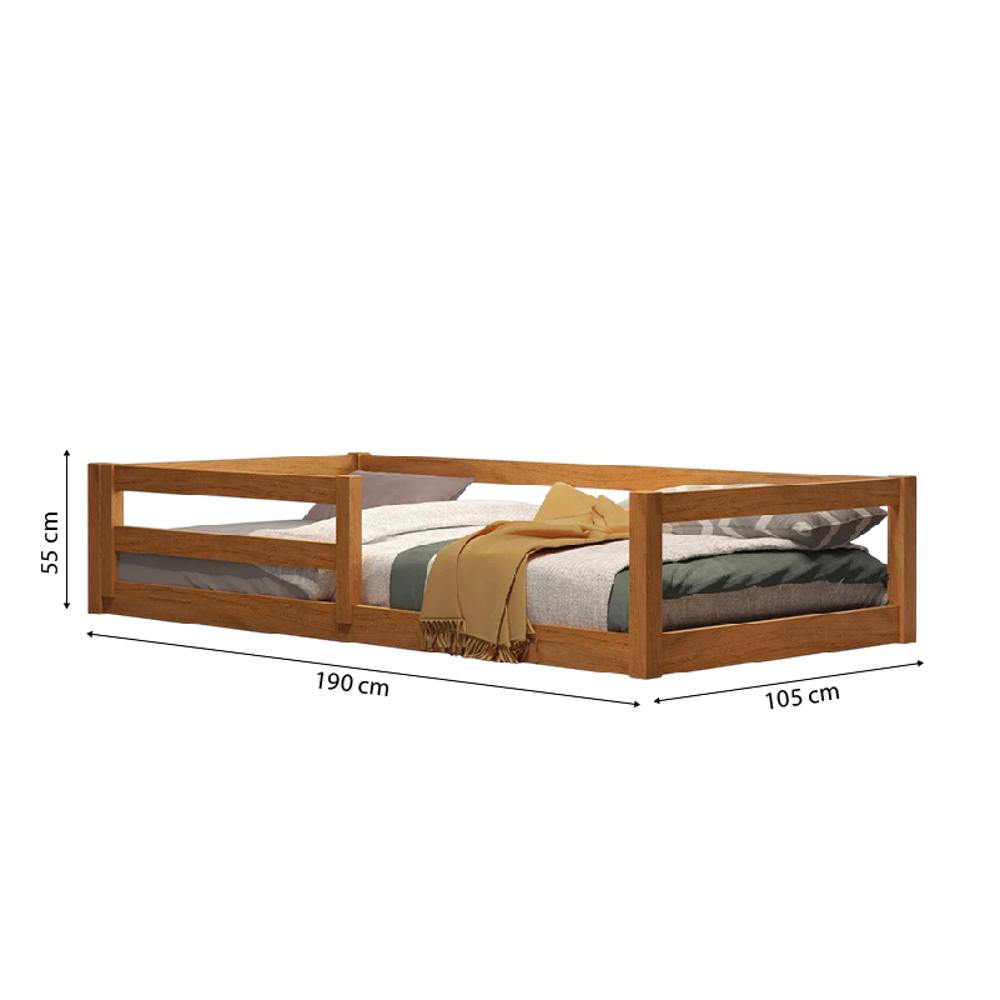 CAMA MONTESSORI DE MADERA INTI PLAZA Y MEDIA CAOBA MOVENDA - 3
