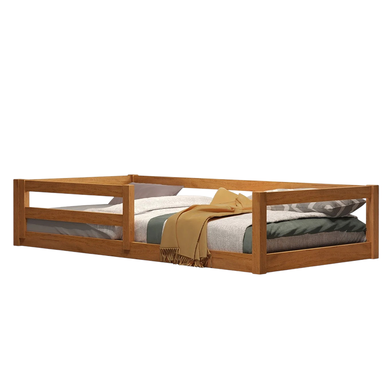CAMA MONTESSORI DE MADERA INTI PLAZA Y MEDIA CAOBA MOVENDA - 5