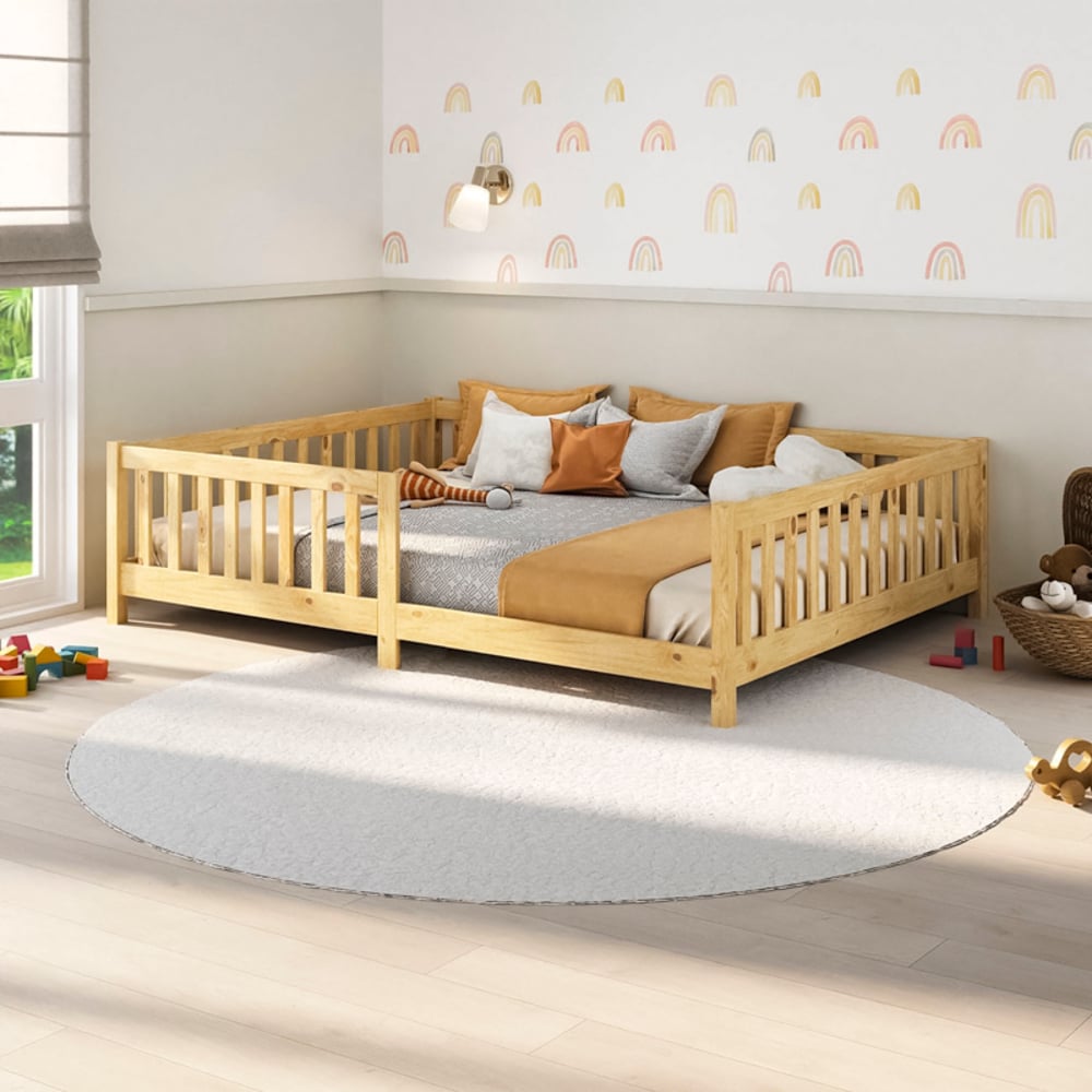 CAMA MONTESSORI DE MADERA MUNAY 2 PLAZAS MOVENDA - 1