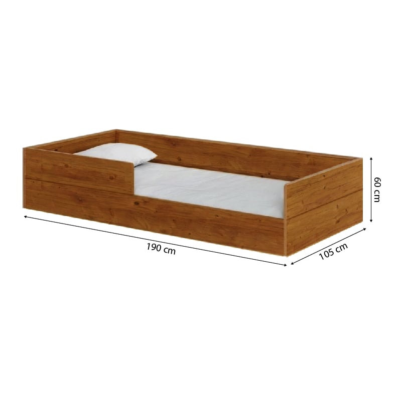 CAMA MONTESSORI DE MADERA RUNI PLAZA Y MEDIA CAOBA MOVENDA - 3