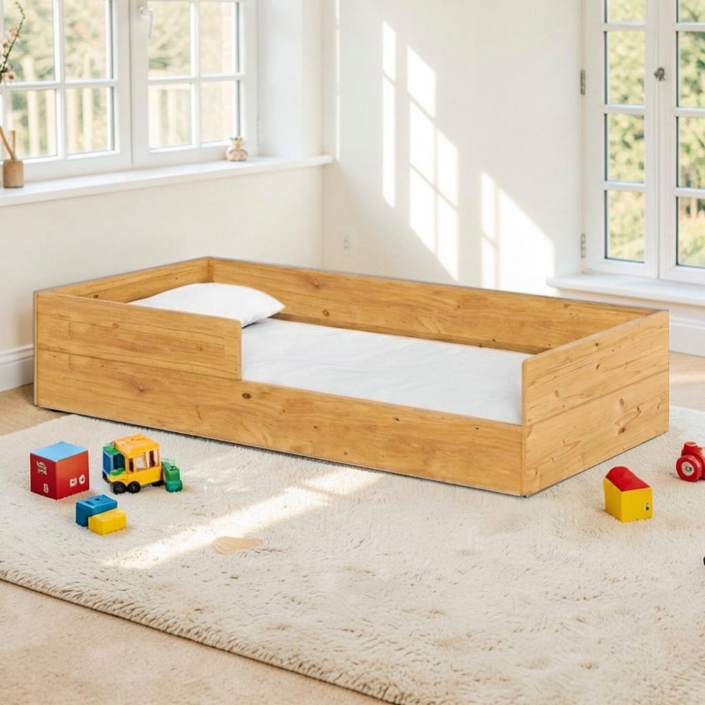 CAMA MONTESSORI DE MADERA RUNI PLAZA Y MEDIA MOVENDA - 1