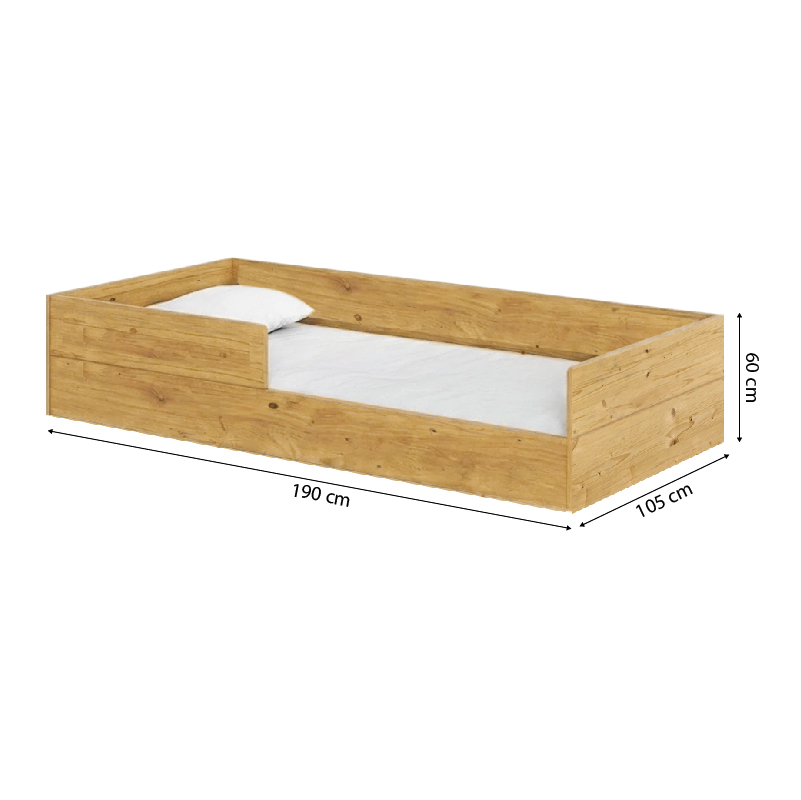 CAMA MONTESSORI DE MADERA RUNI PLAZA Y MEDIA MOVENDA - 3
