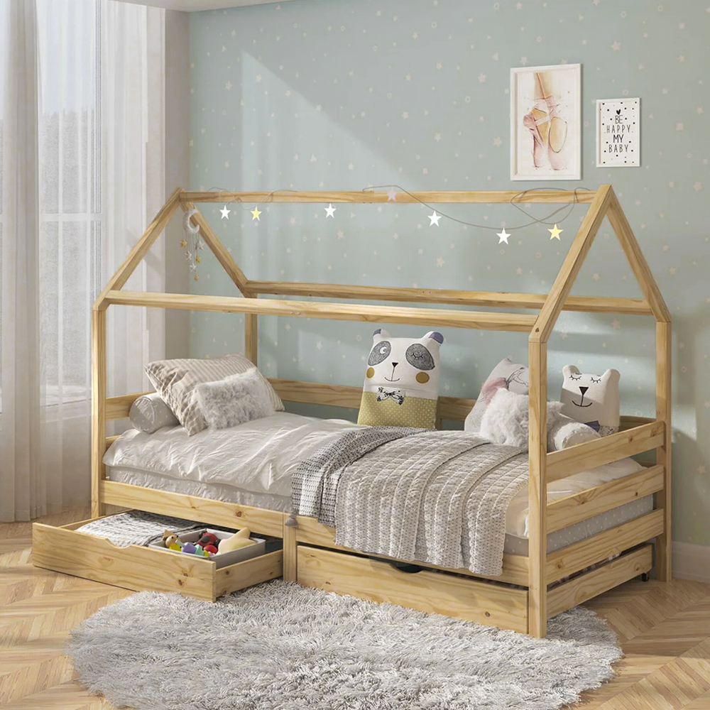 CAMA MONTESSORI SAMI PLAZA Y MEDIA CON CAJONES MOVENDA - 1