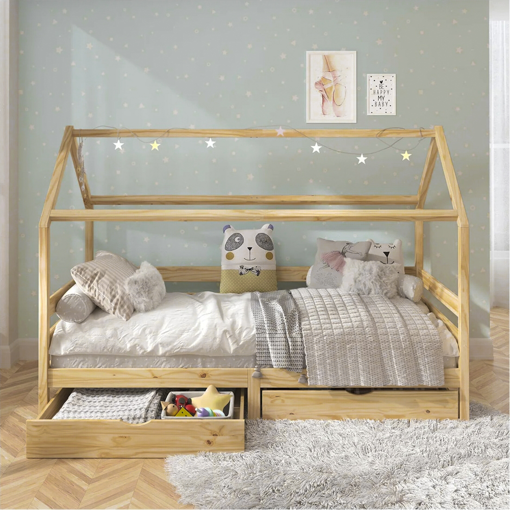 CAMA MONTESSORI SAMI PLAZA Y MEDIA CON CAJONES MOVENDA - 2