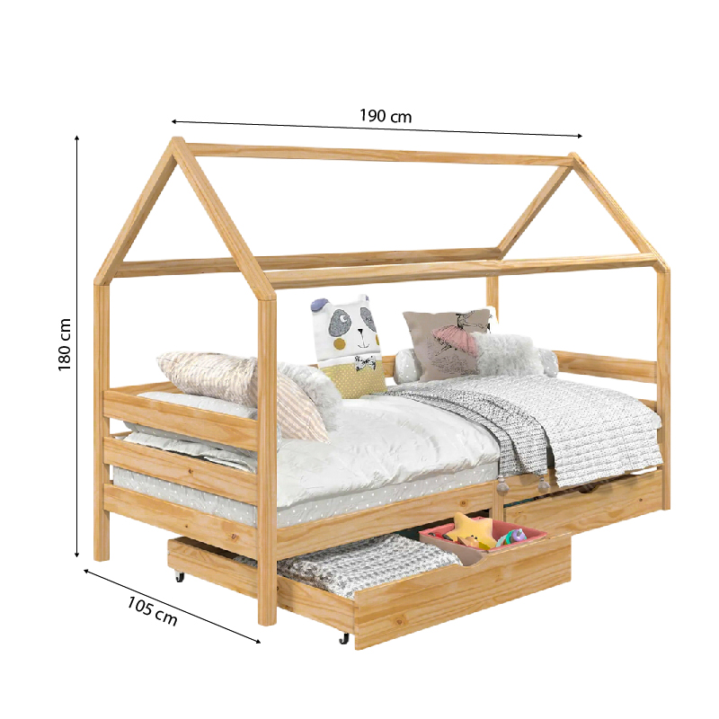 CAMA MONTESSORI SAMI PLAZA Y MEDIA CON CAJONES MOVENDA - 4