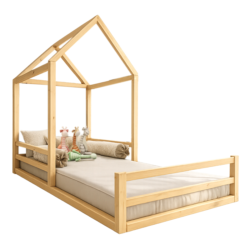 CAMA MONTESSORI DE MADERA SUYANA PLAZA Y MEDIA MOVENDA - 4