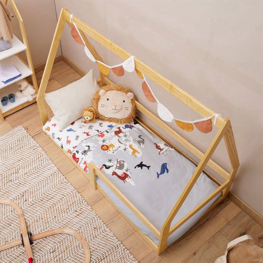 CAMA MONTESSORI DE MADERA TAMIA PLAZA Y MEDIA MOVENDA - 4