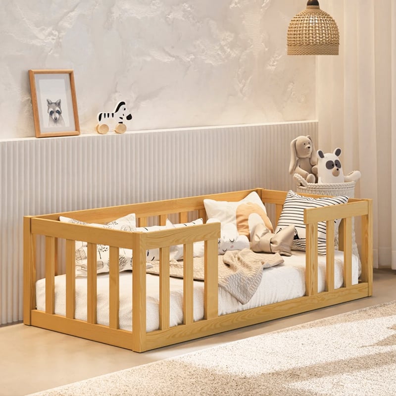 CAMA MONTESSORI DE MADERA URPI PLAZA Y MEDIA MOVENDA - 1