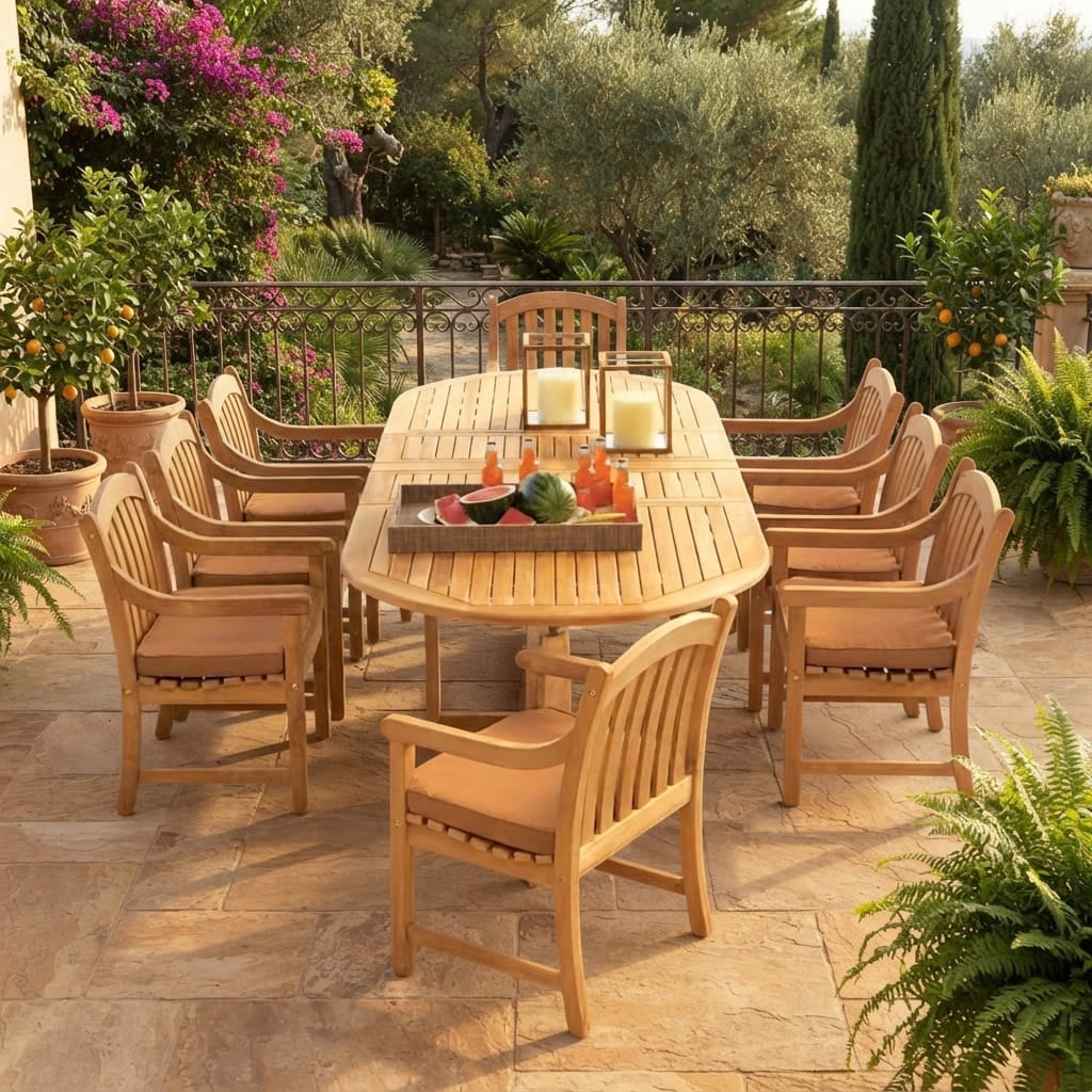 COMEDOR DE EXTERIOR DE MADERA ACACIA 8 PERSONAS MOVENDA - 1