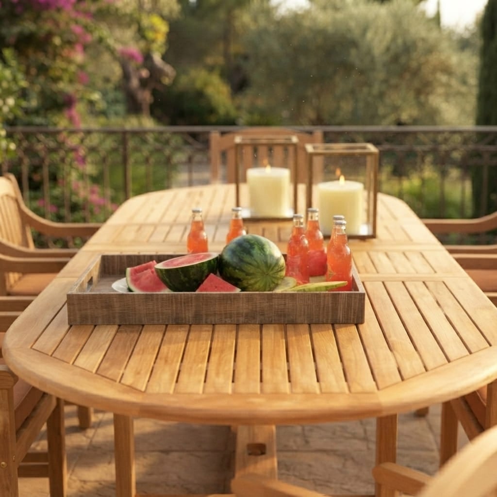 COMEDOR DE EXTERIOR DE MADERA ACACIA 8 PERSONAS MOVENDA - 2