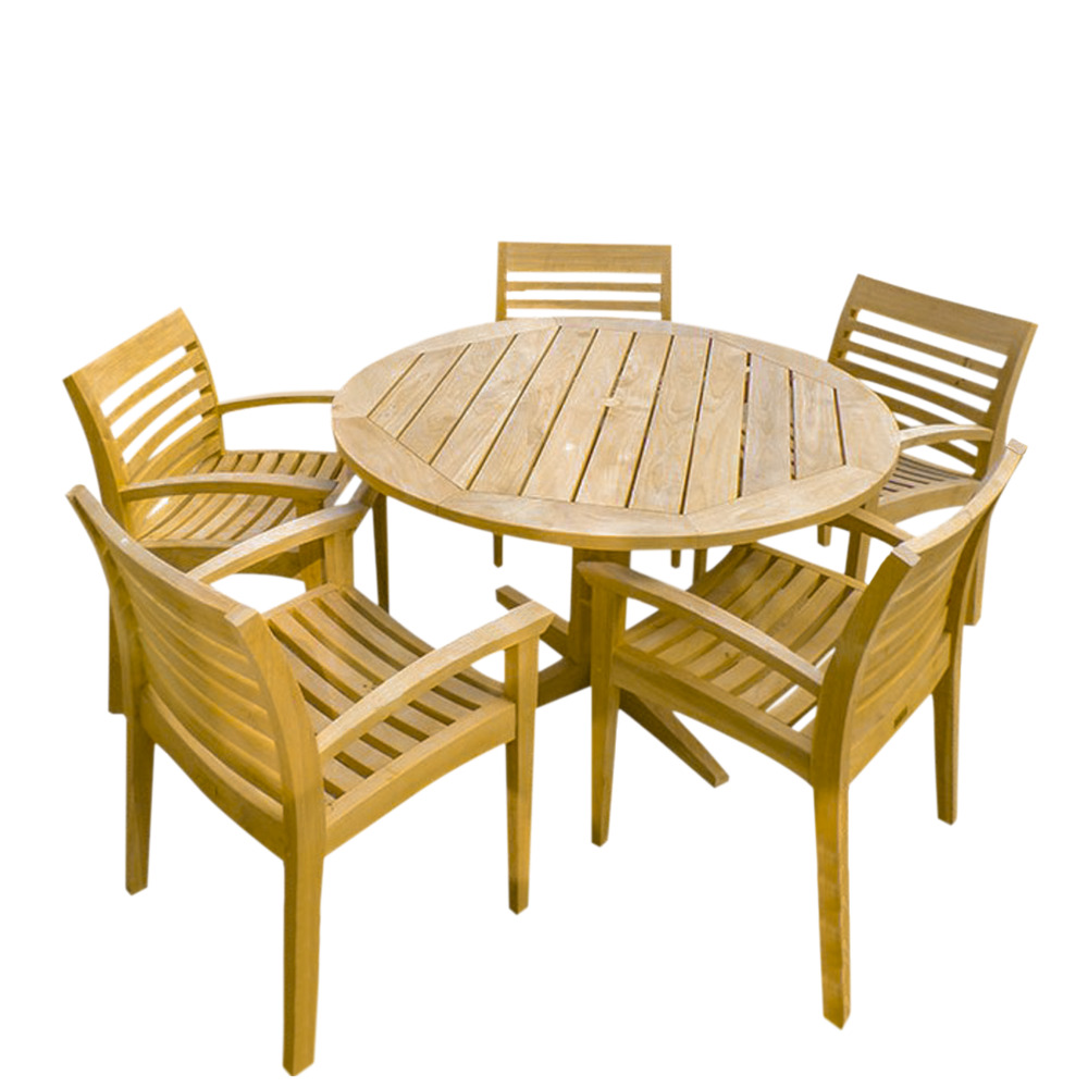 COMEDOR DE EXTERIOR DE MADERA REDONDO ARAUCA 5 PERSONAS MOVENDA - 2