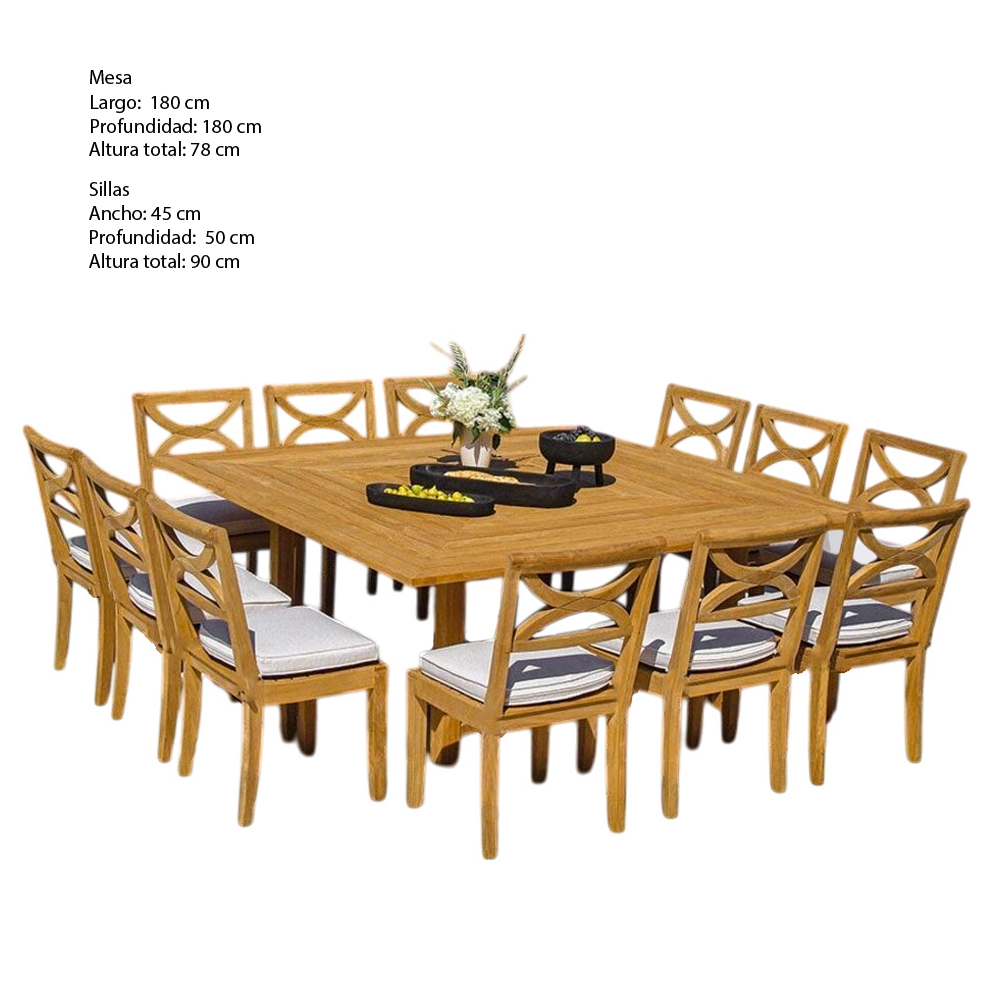 COMEDOR DE EXTERIOR DE MADERA CHIA 12 PERSONAS MOVENDA - 3