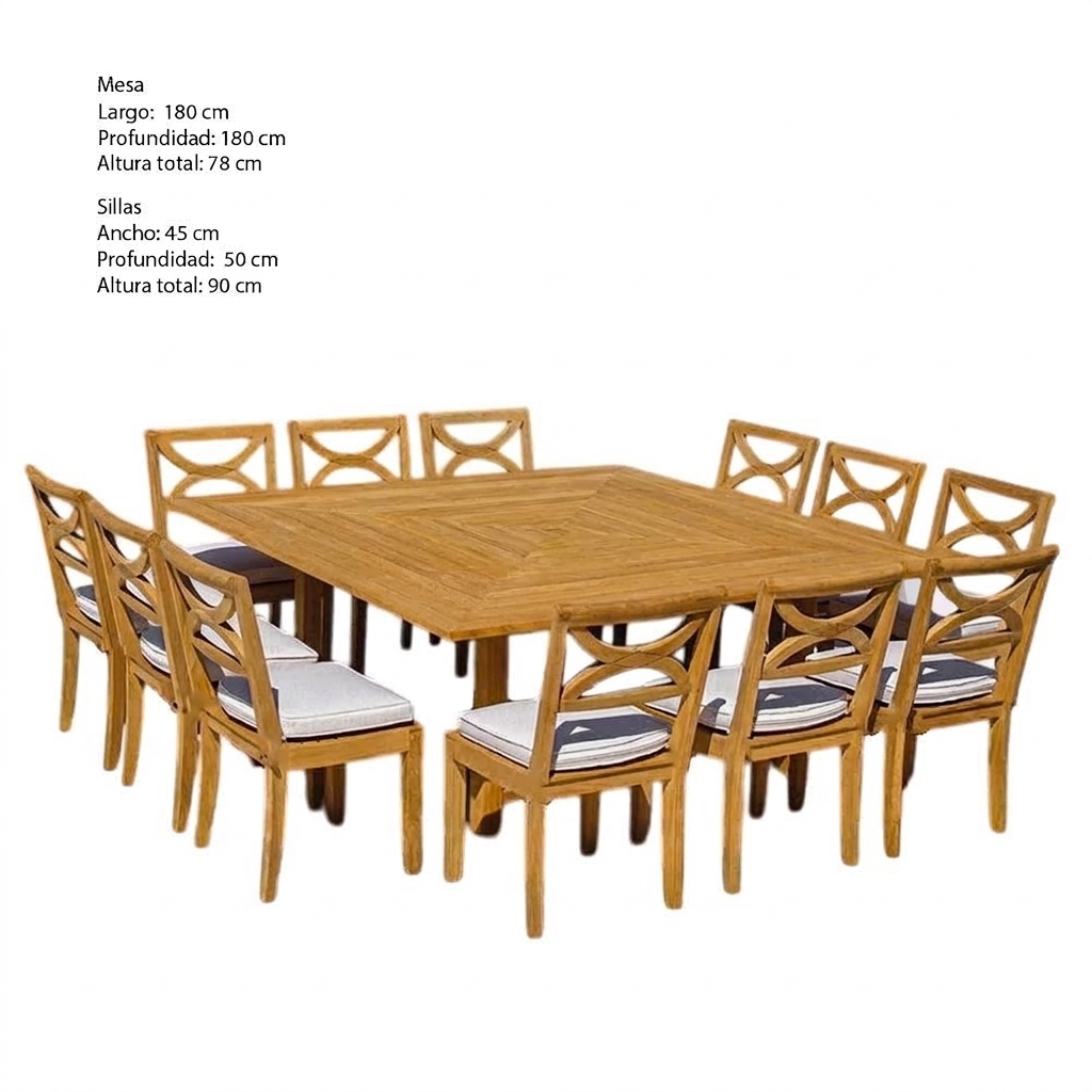 COMEDOR DE EXTERIOR DE MADERA CHIA 12 PERSONAS MOVENDA - 8