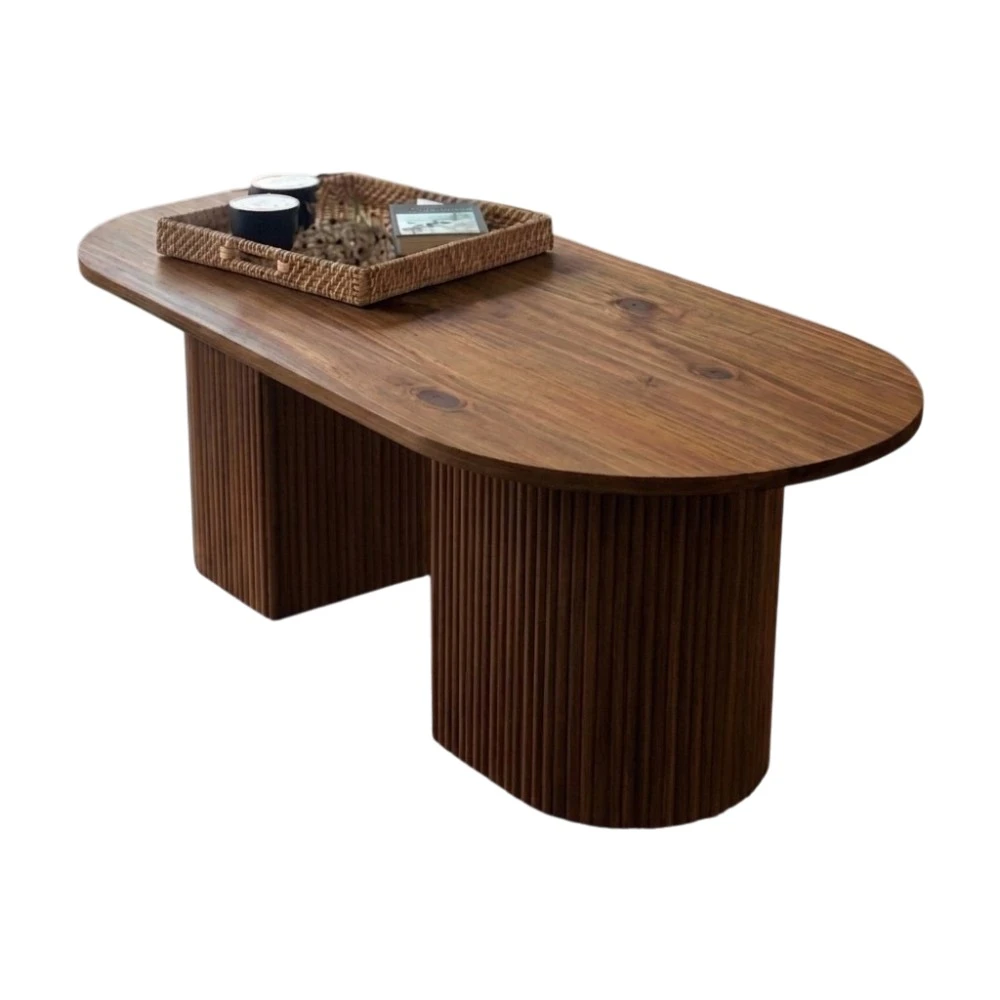 MESA DE CENTRO MARGARITA DE MADERA COLOR NOGAL MOVENDA - 5