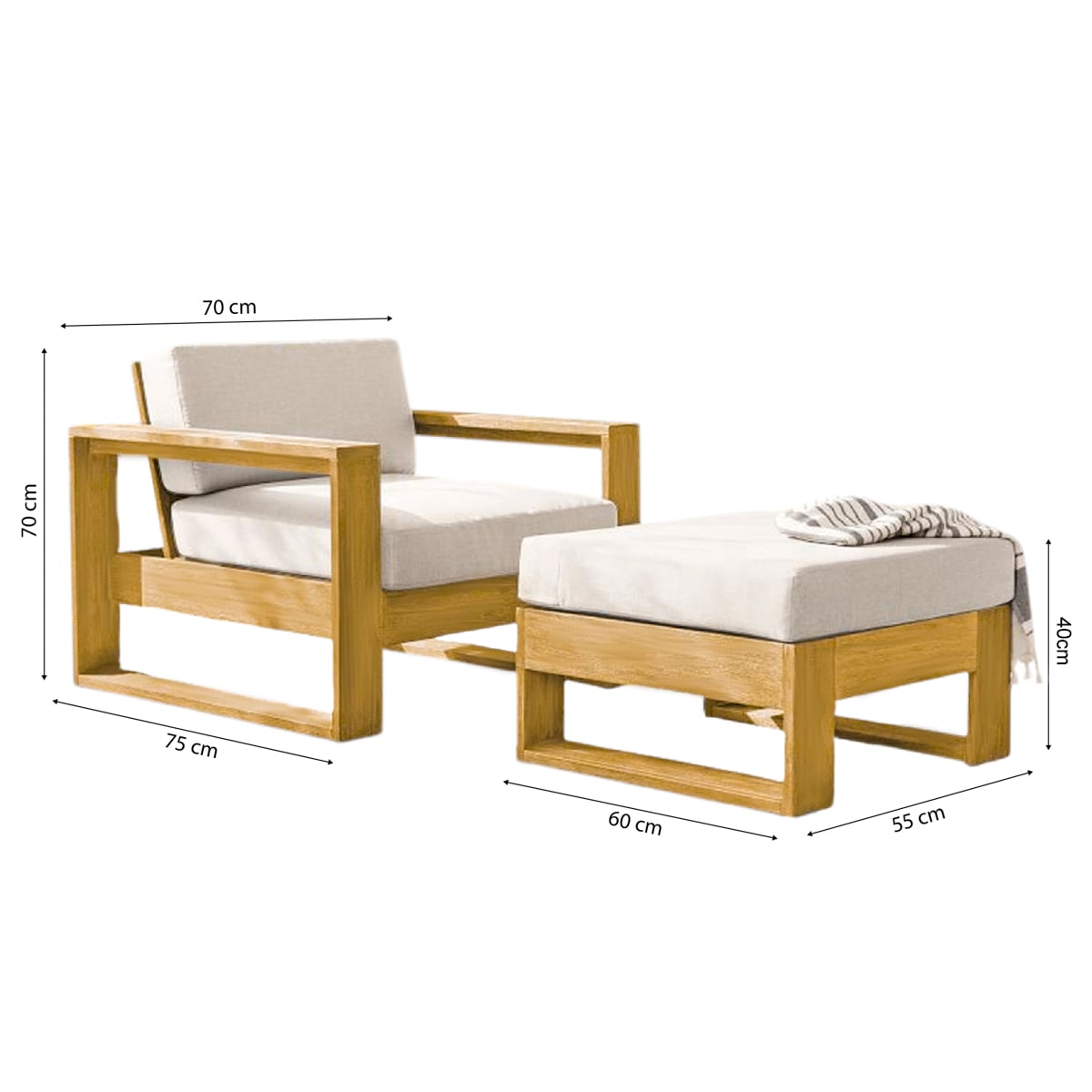 POLTRONA DE TERRAZA CON REPOSAPIÉS EN MADERA ALBA MOVENDA - 6