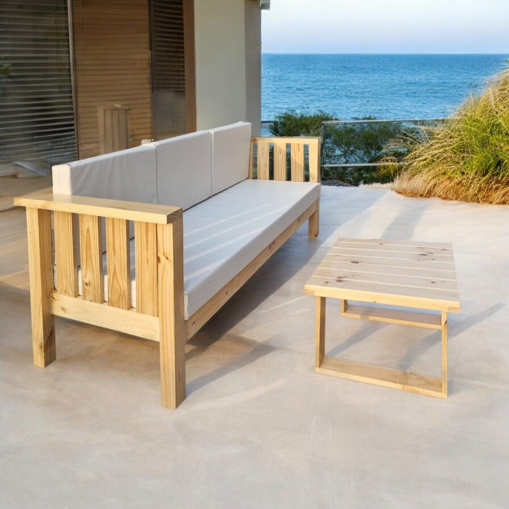SOFÁ DE TERRAZA DE MADERA PARA 3 PERSONAS CANELA MOVENDA - 4
