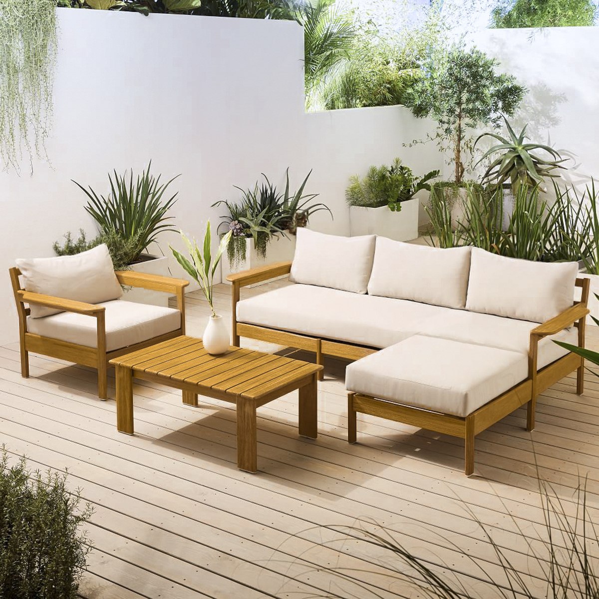 SET DE TERRAZA EN L CON POLTRONA Y MESA KIWI MOVENDA - 1