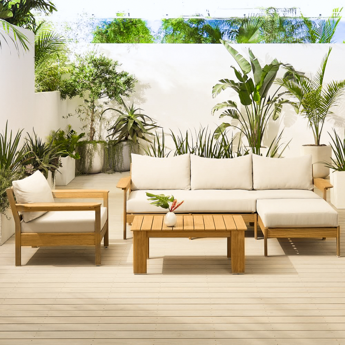 SET DE TERRAZA EN L CON POLTRONA Y MESA KIWI MOVENDA - 2