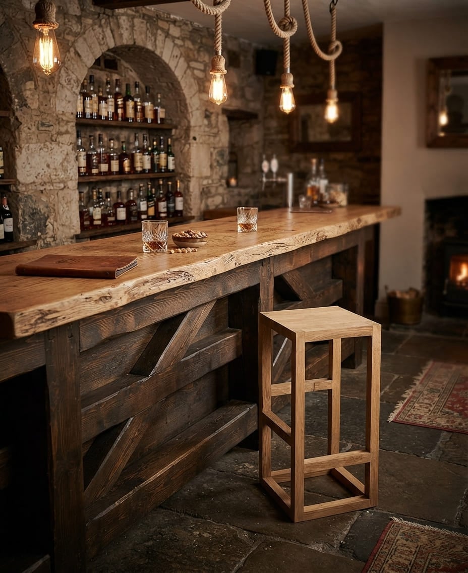 SILLA DE BAR FERRARA DE MADERA DE PINO MOVENDA - 2