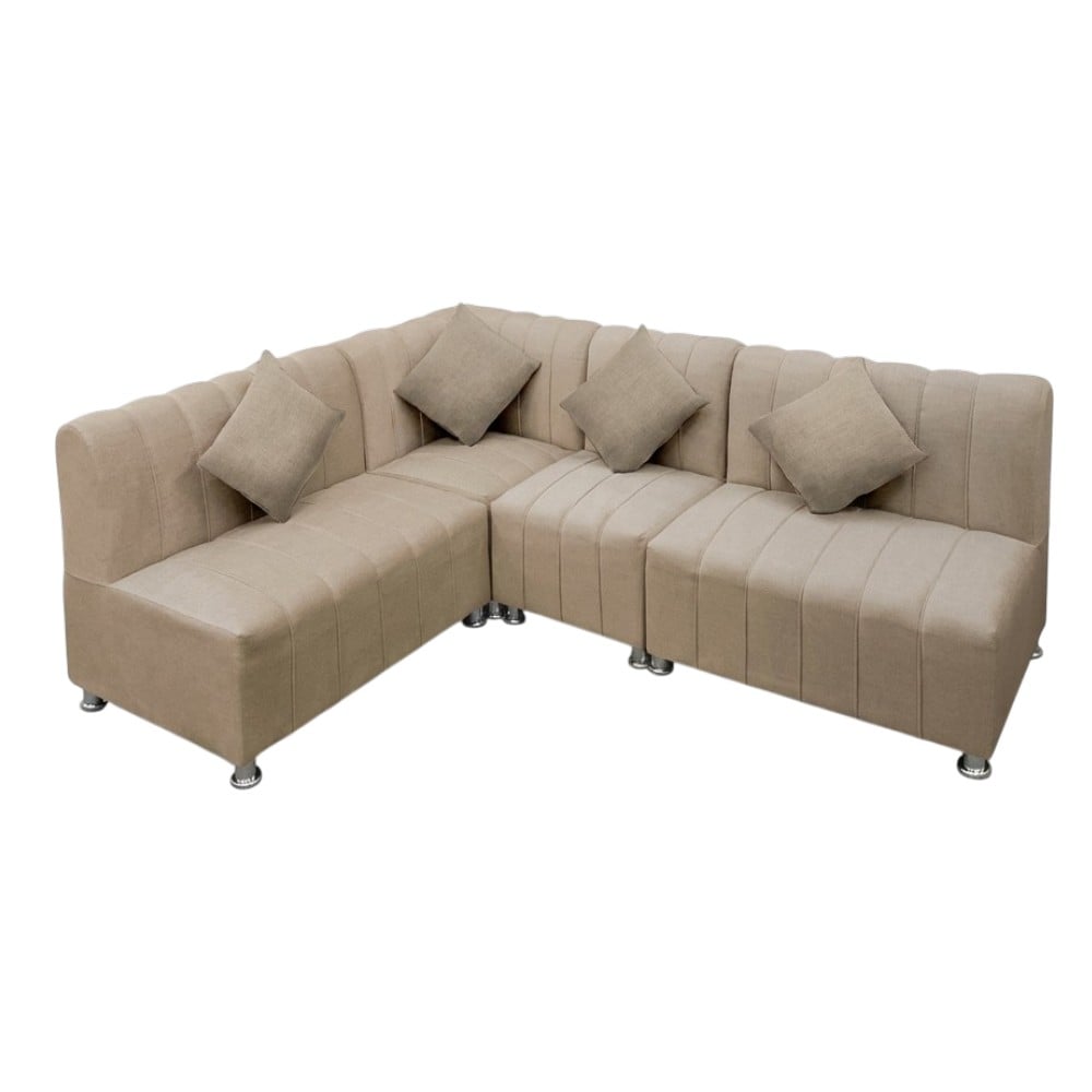 SOFÁ SECCIONAL EN L TREVERIS 5 CUERPOS BEIGE MOVENDA - 5