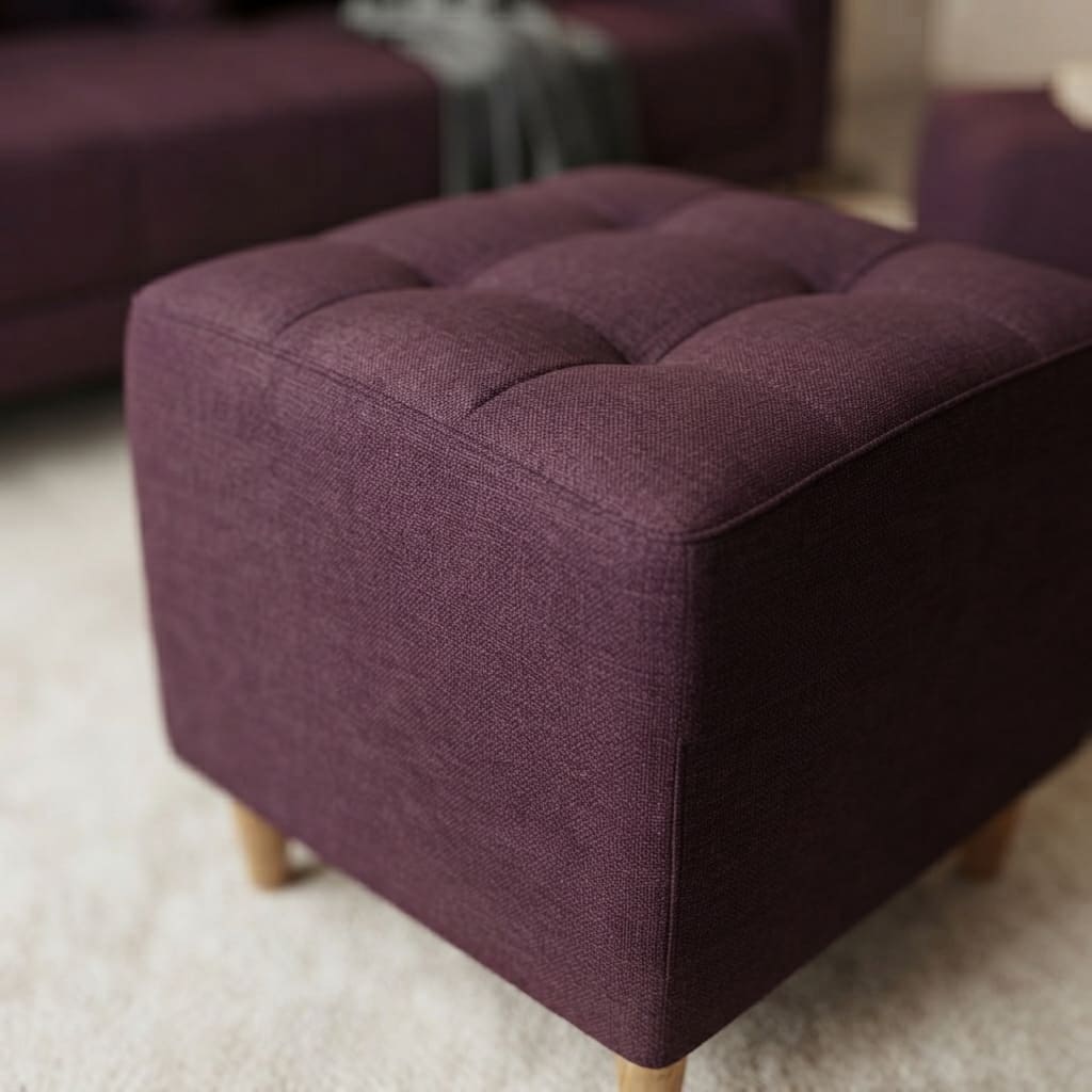 SOFÁ BONN 3 CUERPOS + 2 PUFFS VINO MOVENDA - 5