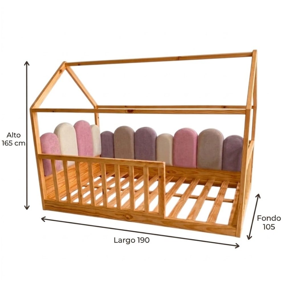 CAMA MONTESSORI EVOLUTIVA DE PLAZA Y MEDIA PONYVILLE ARCOÍRIS MOVENDA - 6