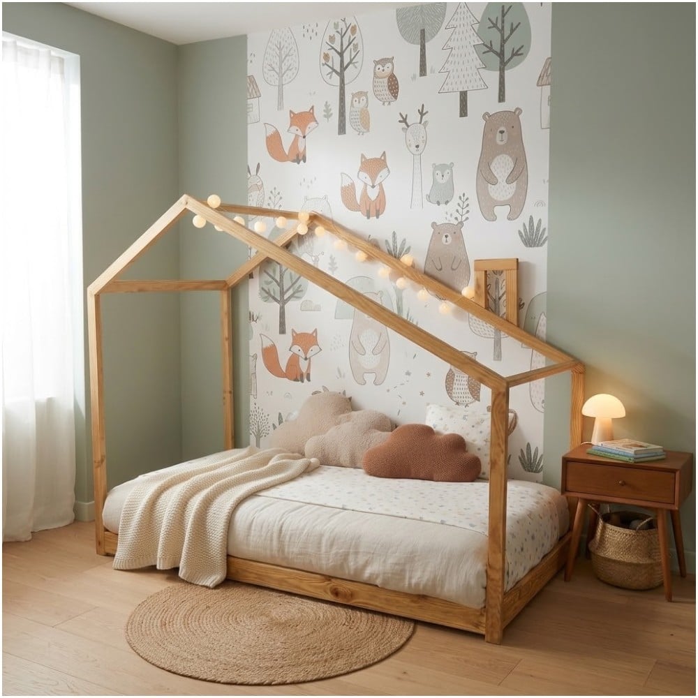CAMA MONTESSORI KOYA DE MADERA 1.5 PLAZAS MOVENDA - 1