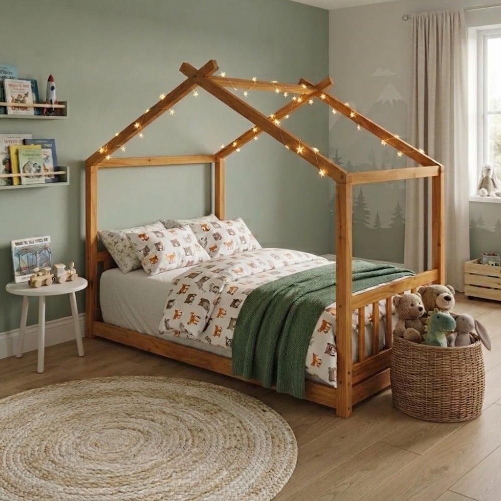 CAMA MONTESSORI KUNTUR DE MADERA PLAZA Y MEDIA MOVENDA - 1