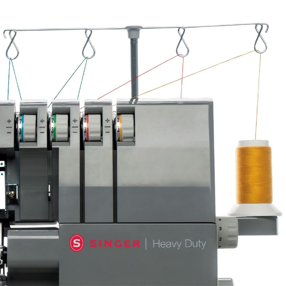 SINGER MÁQUINA REMALLADORA OVERLOCK HD0504S | COLOR GRIS| ESTRUCTURA DE METAL | 4 HILOS| 2 AGUJAS| MOTOR DE ALTA RESISTENCIA. - 2