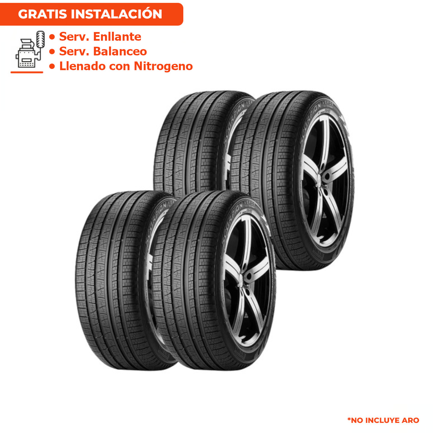 PACK DE 4 LLANTAS 255/55R18 PIRELLI SCORPION VERDE AS (*) 109H RUN FLAT - 1