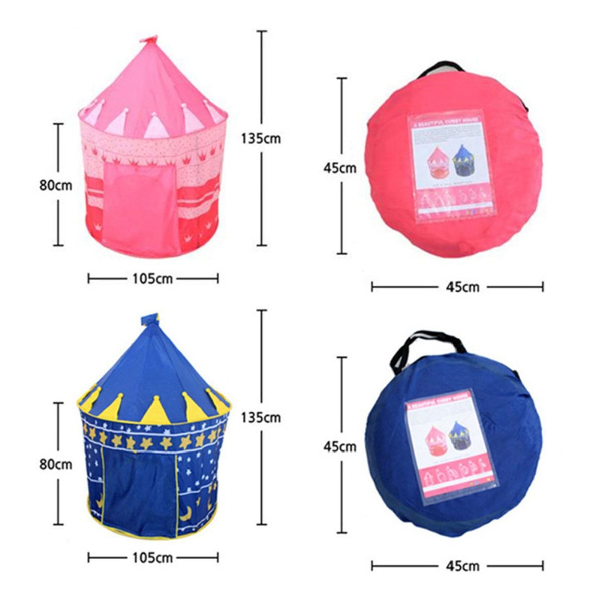 CARPA CASTILLO ARMABLE PARA NIÑA COLOR ROSADO - 4